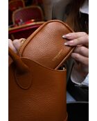 Porte-monnaie en cuir Gema camel - 15x10x5cm