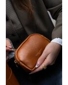 Porte-monnaie en cuir Gema camel - 15x10x5cm