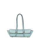 Sac porté épaule en cuir Briana box bleu ciel