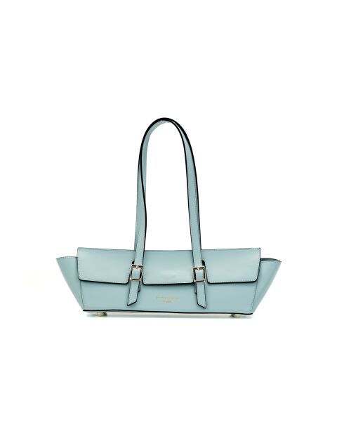 Sac porté épaule en cuir Briana box bleu ciel