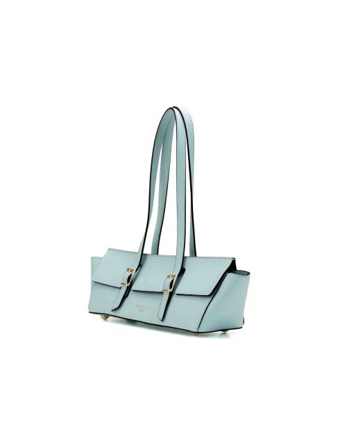 Sac porté épaule en cuir Briana box bleu ciel