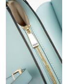 Sac porté épaule en cuir Briana box bleu ciel