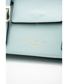 Sac porté épaule en cuir Briana box bleu ciel