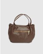 Sac à main en cuir Allegra moka - 30x20x14 cm
