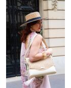 Sac porté épaule en cuir Malaya blanc casse - 33 x24 x10cm