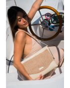 Sac porté épaule en cuir Malaya blanc casse - 33 x24 x10cm