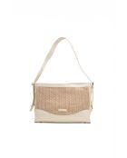 Sac porté épaule en cuir Malaya blanc casse - 33 x24 x10cm