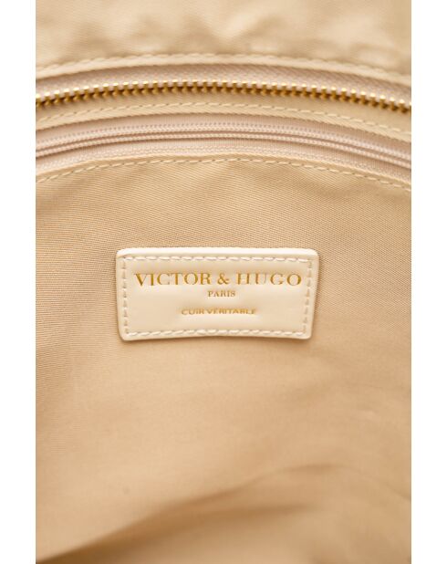 Sac porté épaule en cuir Malaya blanc casse - 33 x24 x10cm