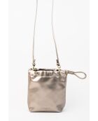 Elva Schultertasche aus bronzefarbenem Leder, 12 x 17 x 8 cm