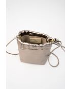 Elva Schultertasche aus bronzefarbenem Leder, 12 x 17 x 8 cm