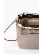 Elva Schultertasche aus bronzefarbenem Leder, 12 x 17 x 8 cm