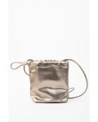 Elva Schultertasche aus bronzefarbenem Leder, 12 x 17 x 8 cm