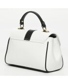 Sac à main en cuir Giverny blanc + noir - 26 x18 x10 cm