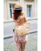 Sac cabas en cuir Solea camel clair - 50 x28x18cm