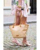 Sac cabas en cuir Solea camel clair - 50 x28x18cm