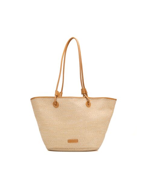 Sac cabas en cuir Solea camel clair - 50 x28x18cm