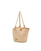 Sac cabas en cuir Solea camel clair - 50 x28x18cm
