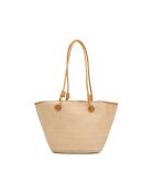 Sac cabas en cuir Solea camel clair - 50 x28x18cm
