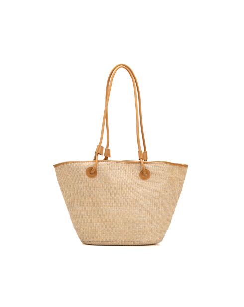 Sac cabas en cuir Solea camel clair - 50 x28x18cm