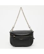 Sac banane en cuir Aly noir - 21 x13 cm
