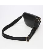 Sac banane en cuir Aly noir - 21 x13 cm