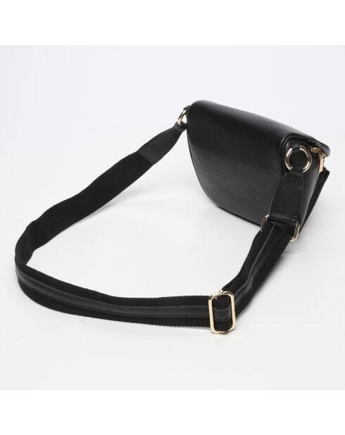 Sac banane en cuir Aly noir - 21 x13 cm
