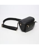 Sac banane en cuir Aly noir - 21 x13 cm