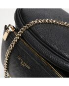 Sac banane en cuir Aly noir - 21 x13 cm