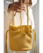 Sac bandouliere en cuir Eonora jaune - 17 x19,5 x15 cm