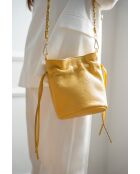 Sac bandouliere en cuir Eonora jaune - 17 x19,5 x15 cm