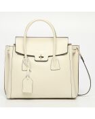 Sac à main en cuir Jane blanc casse - 36x35x24cm