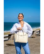 Sac à main en cuir Jane blanc casse - 36x35x24cm