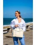 Sac à main en cuir Jane blanc casse - 36x35x24cm