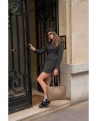 Sac cabas en cuir Cannes taupe