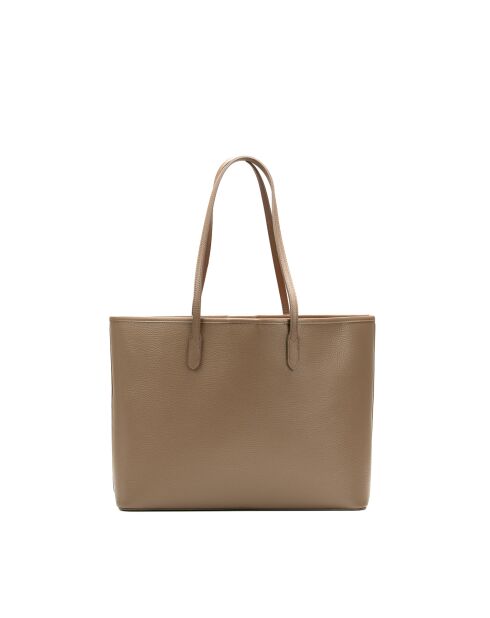 Sac cabas en cuir Cannes taupe