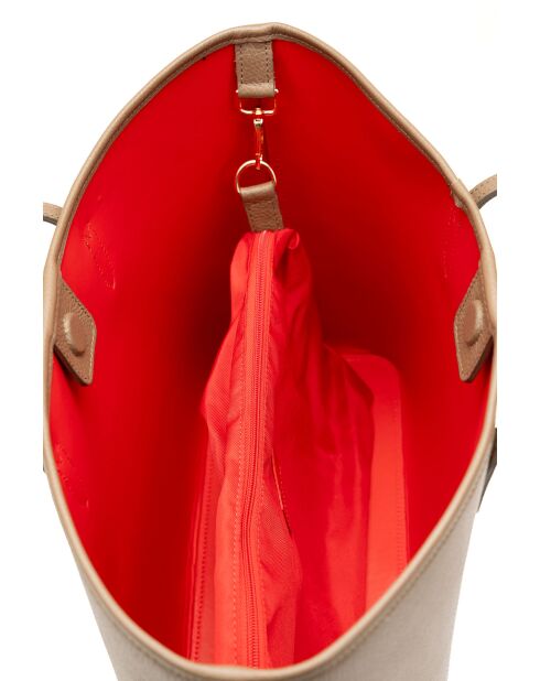 Sac cabas en cuir Cannes taupe