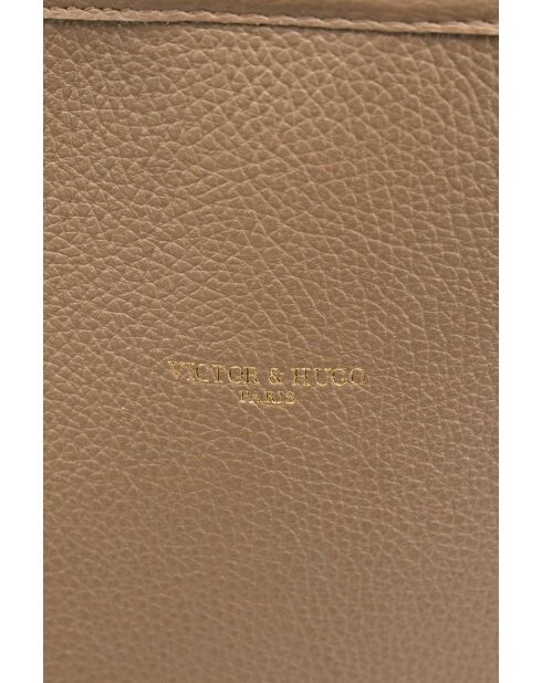 Sac cabas en cuir Cannes taupe