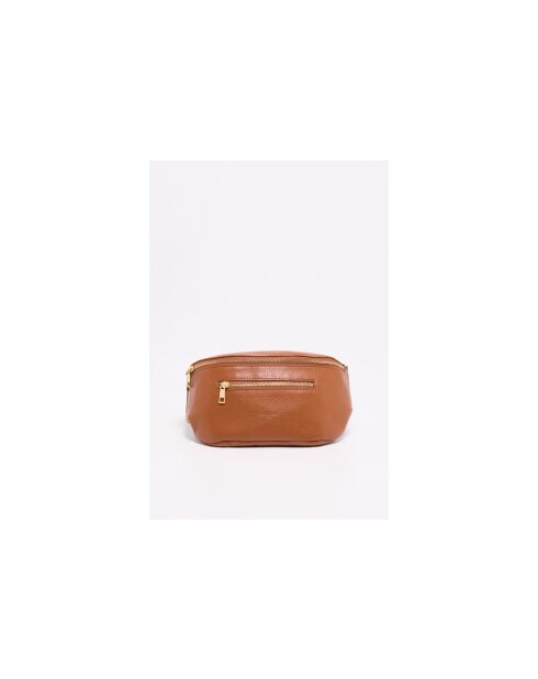 Sac banane en cuir Isla camel - 40x15x3cm