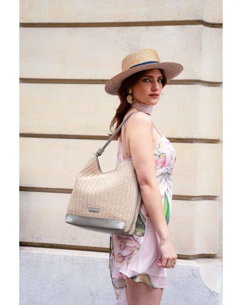 Sac porte epaule en cuir Luzia vert - 25 x34 x15cm