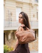 Sac à main en cuir Monaco camel - 43 x26 x14,5 cm
