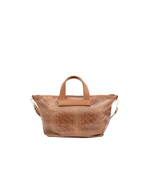 Sac à main en cuir Monaco camel - 43 x26 x14,5 cm