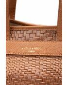 Sac à main en cuir Monaco camel - 43 x26 x14,5 cm