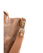 Sac à main en cuir Monaco camel - 43 x26 x14,5 cm