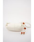 Sac bandouliere en cuir Aina blanc casse - 26 x12 x5cm
