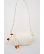 Sac bandouliere en cuir Aina blanc casse - 26 x12 x5cm