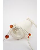 Sac bandouliere en cuir Aina blanc casse - 26 x12 x5cm