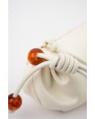 Sac bandouliere en cuir Aina blanc casse - 26 x12 x5cm