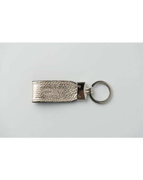 Porte-clés en cuir Avy doré