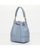 Hemelsblauwe leren mini-zeehondenzak van Livy - 18 x 21,5 x 11 cm