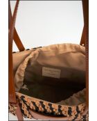 Azura Tragetasche aus Leder Cognac/Mehrbeige - 28 x 20 x 11 cm